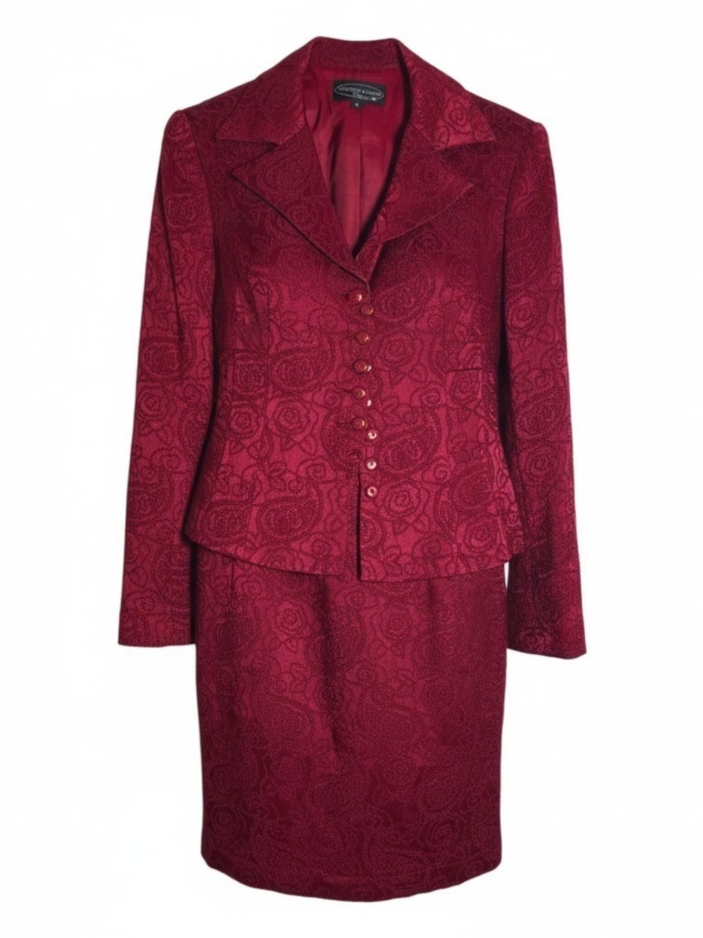 ​Vintage Y2K Nanette Lepore 2 Piece Floral Jacquard Dress Suit Set Rare Size 2